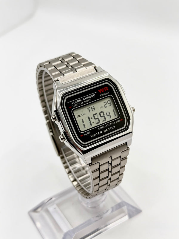 Premium Stainless Steel Digital Watch | Water Resistant & Day-Date Display ⭐