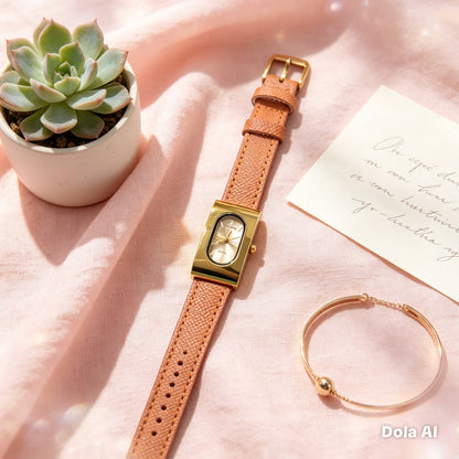 XD WEAR Elegant Gold Leather Watch – Premium Women's Luxury Timepiece