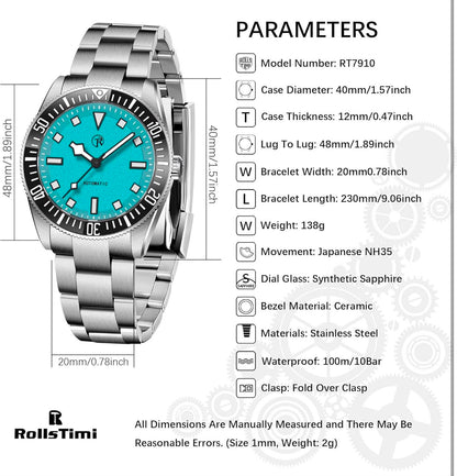 RollsTimi RT7910 Automatic Men's Watch