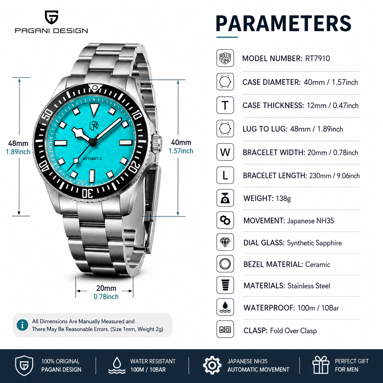 RollsTimi RT7910 Automatic Men's Watch