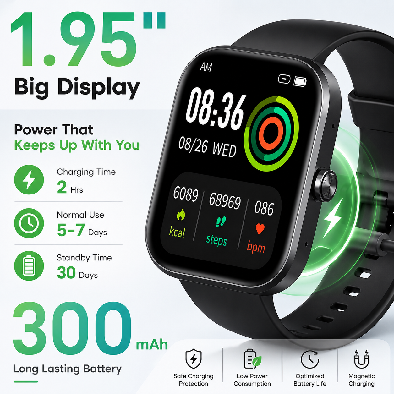 Smart Fitness Watch with Bluetooth Calling