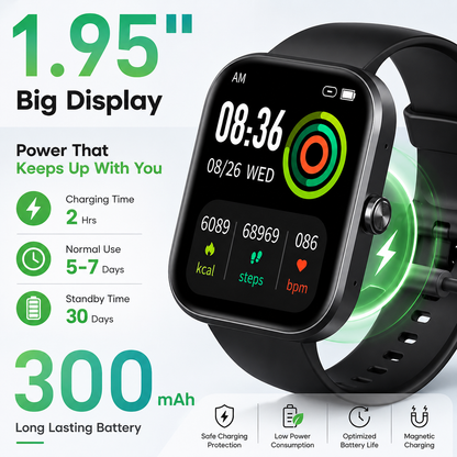 Smart Fitness Watch with Bluetooth Calling