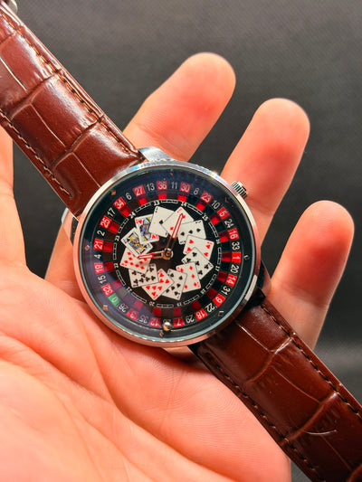 XD WEAR Luxury Poker Dial Leather Strap Watch – Premium Men's Wristwatch