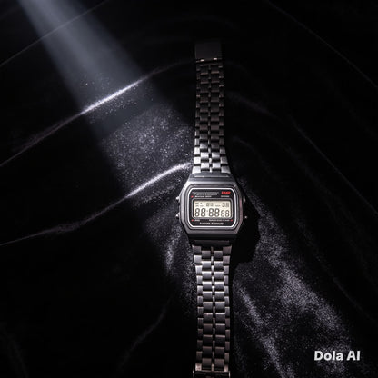XD WEAR Vintage Gold Digital Watch – Luxury Stainless Steel Unisex Timepiece