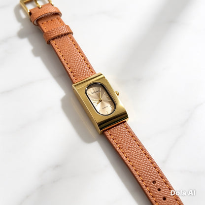 XD WEAR Elegant Gold Leather Watch – Premium Women's Luxury Timepiece