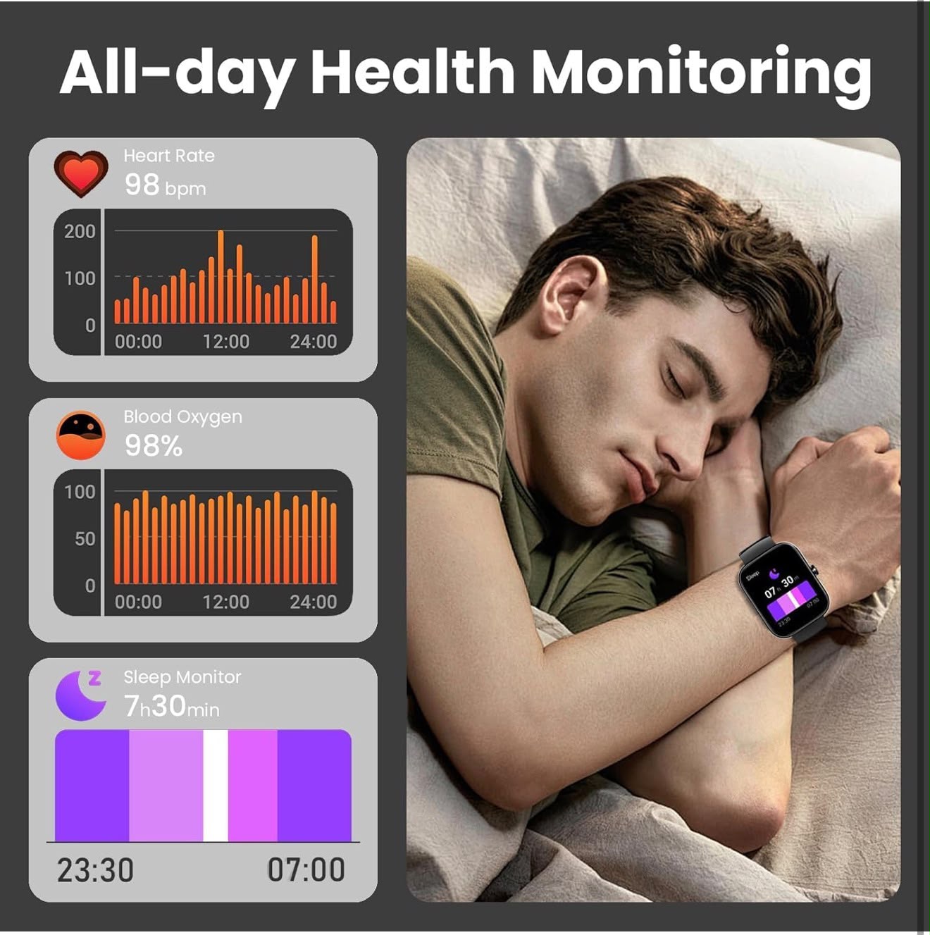 Smart Fitness Watch with Bluetooth Calling