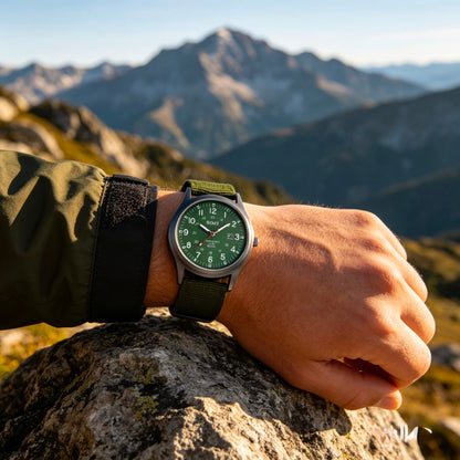 SOKI Military Field Watch – Green Canvas Strap | Quartz Movement | Water Resistant