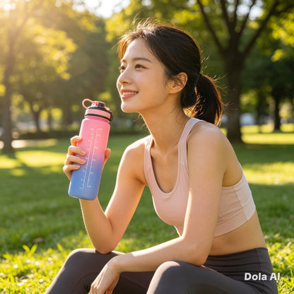 XD WEAR 1L Motivational Water Bottle – Leakproof BPA-Free Sports Bottle with Time Marker