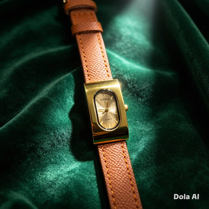 XD WEAR Elegant Gold Leather Watch – Premium Women's Luxury Timepiece