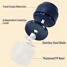 250ml Mini Wireless USB Rechargeable Electric Vegetable Chopper Garlic Crusher Food Chopper for Kitchen Gadgets for Garlic
