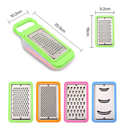 4 in 1 Multifunction Vegetable Cutter with Food Container, Portable Vegetables Chopper Shredder Grater Slicer - Kitchen Tools