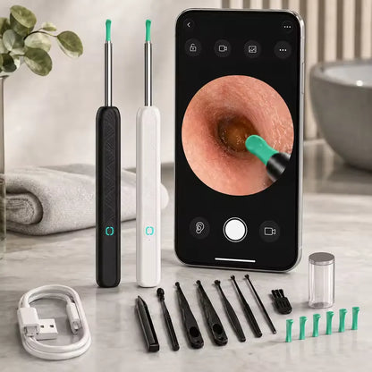 Visual Ear Wax Cleaner with Camera Safe Earwax Removal Endoscope with 5M Camera Luminous Otoscope Ear Cleaning Tools Ear Care