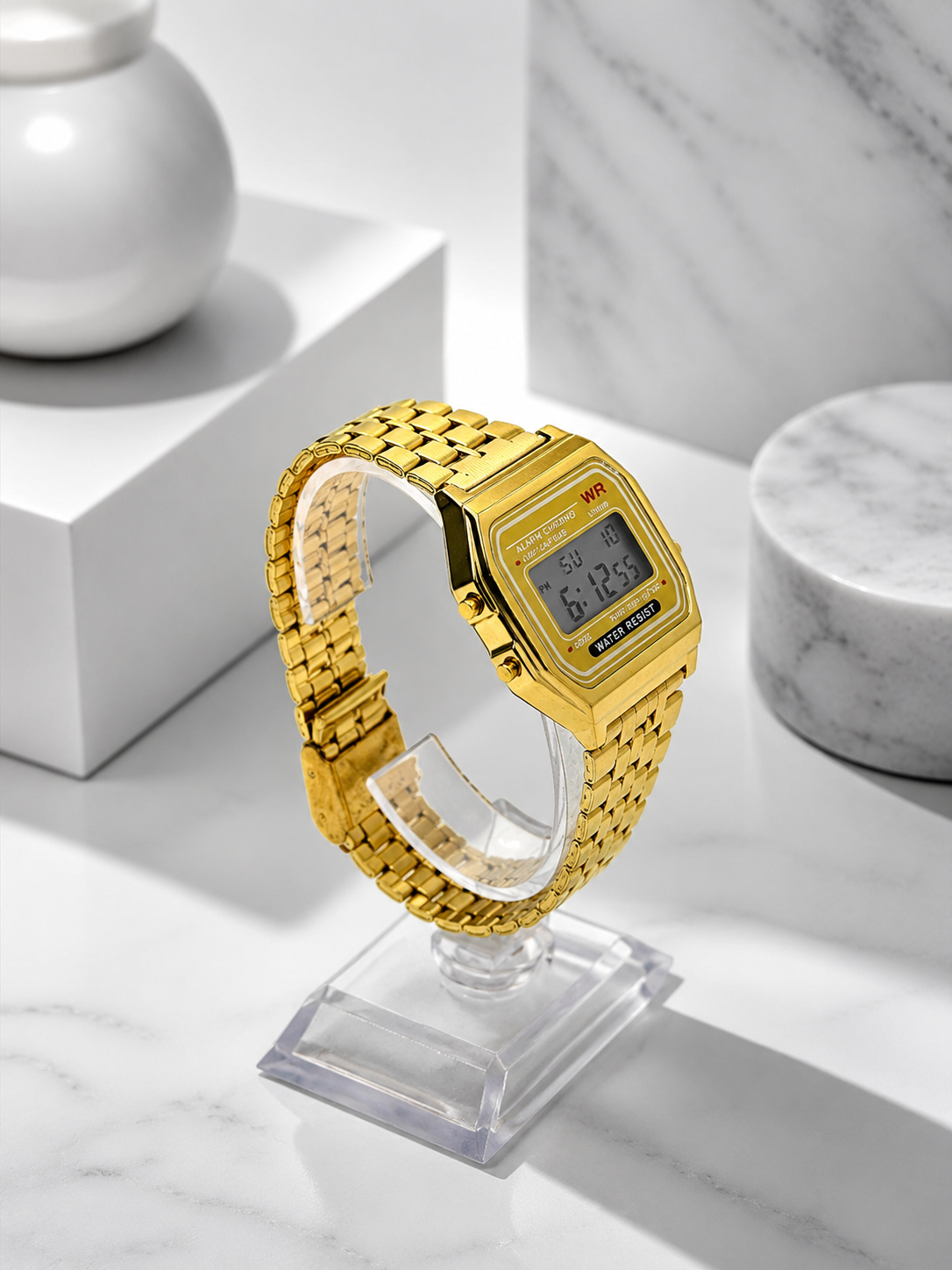 Premium Stainless Steel Digital Watch | Water Resistant & Day-Date Display ⭐