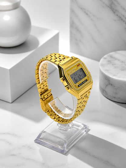 Premium Stainless Steel Digital Watch | Water Resistant & Day-Date Display ⭐