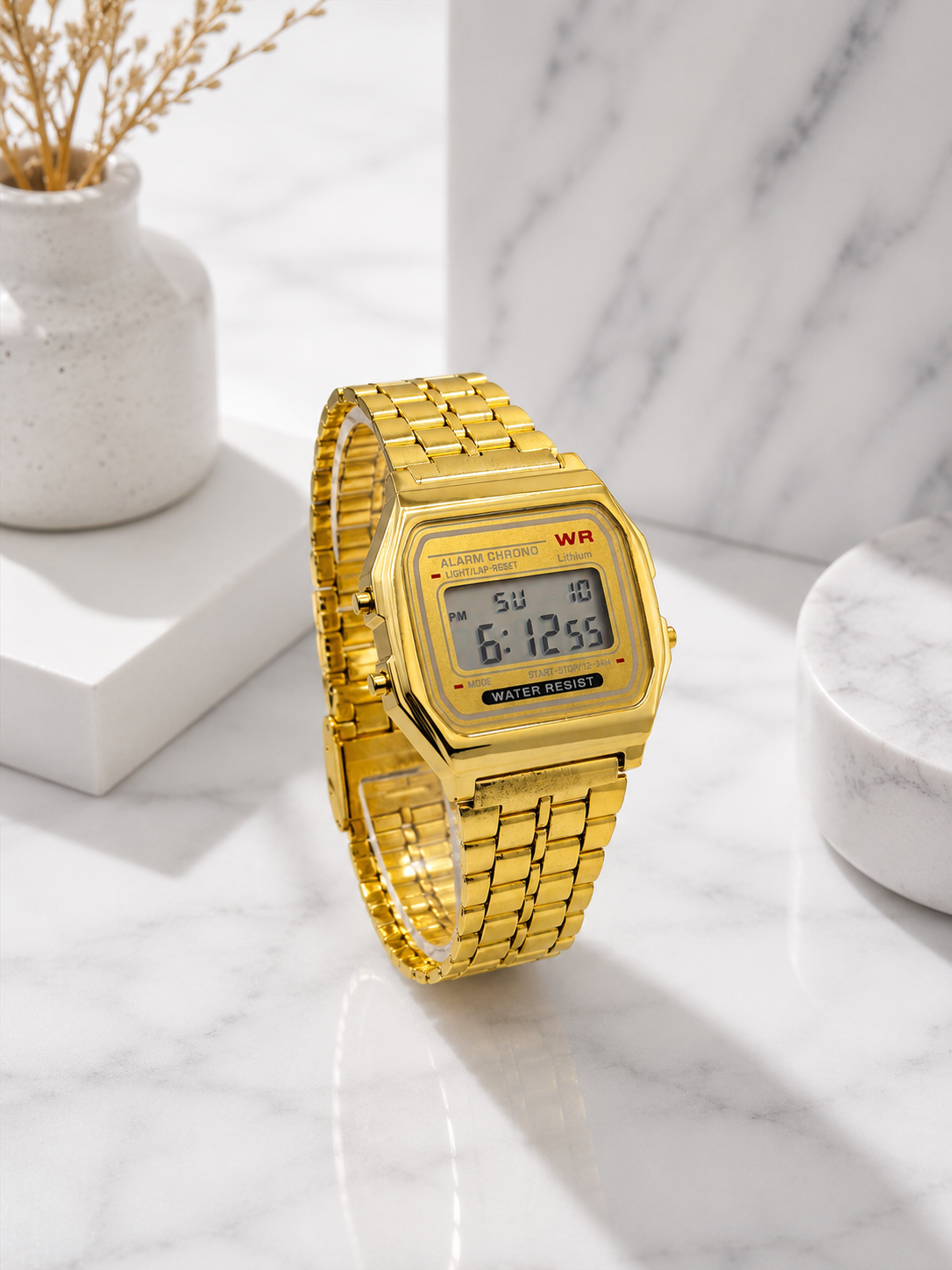 Premium Stainless Steel Digital Watch | Water Resistant & Day-Date Display ⭐